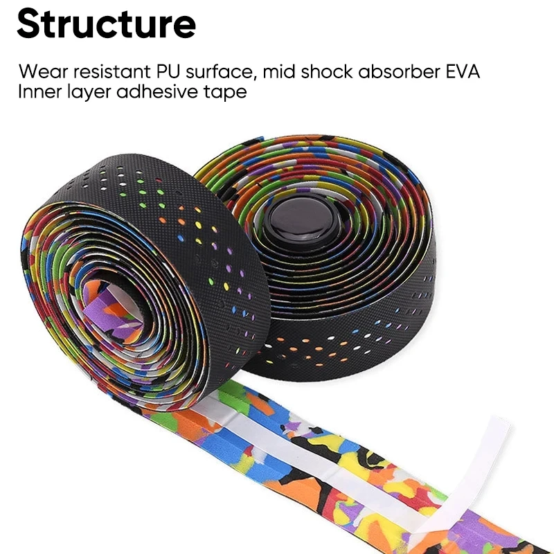 Bike Handlebar Tape Road Bike Tape Race Handlebar Tapes Wrap Breathable Shock Absorber Cycling Speed Bicycle Handlebar Winding Wrapper Bike Belt