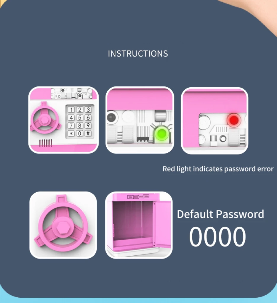 Creative automatic money-rolling Piggy Bank Password Safe Piggy Bank children fall-proof piggy bank birthday gift 6