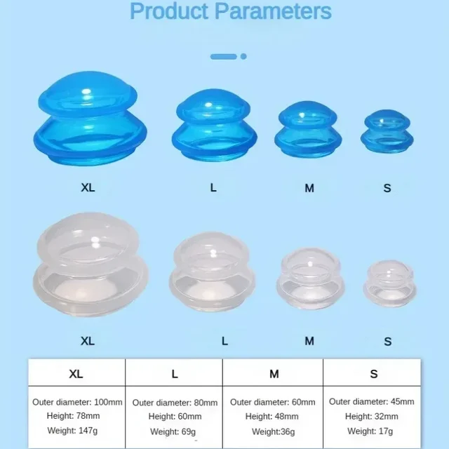 Anti-cellulite Silicone Suction Cup Ventosas Massage Body Cups Vacuum Cupping Therapy Set Masajeador Face Sucker Slimming Jars 6