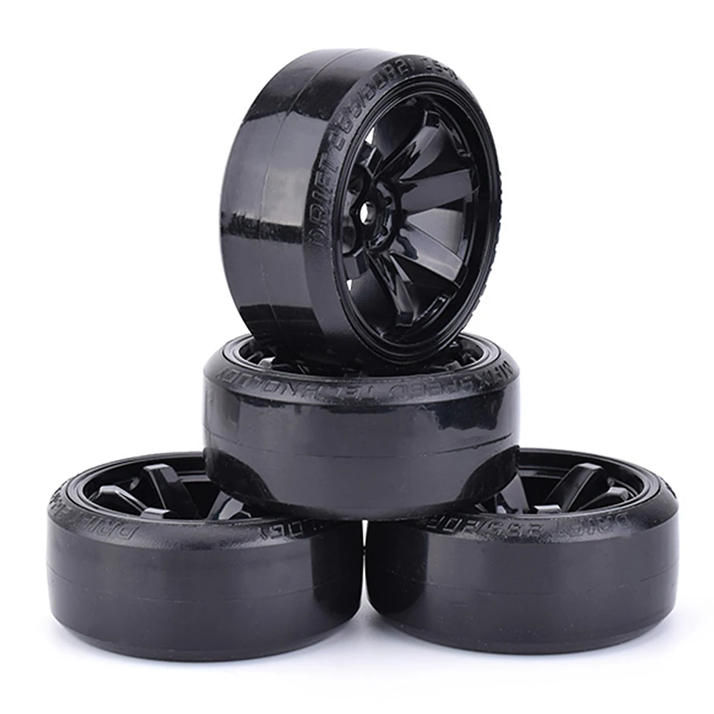 4PCS 1/10 RC Drift Cars Wheel Hub Hard Pattern Tyre for 1:10 HSP Redcat Wltoys WPL Tamiya Traxxas RC Drift Car Accessories Toys S94afc2155e0f4920a98c758b59a3ea5cy