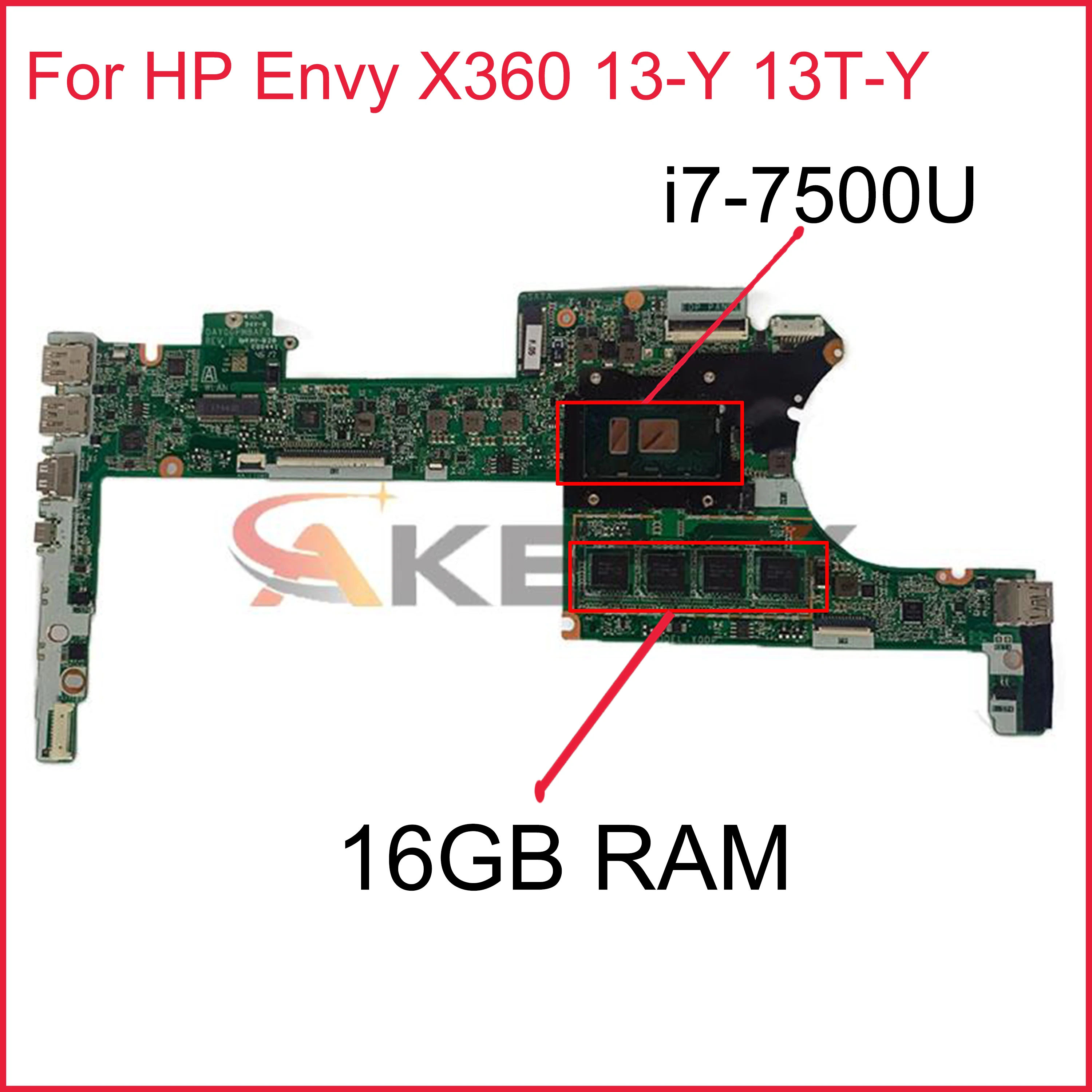 Материнская плата для ноутбука HP Envy X360 13-Y 13T-Y 906722-601 906722-501 906722-001 DAY0DPMBAF0 с SR2ZV I7-7500U 16