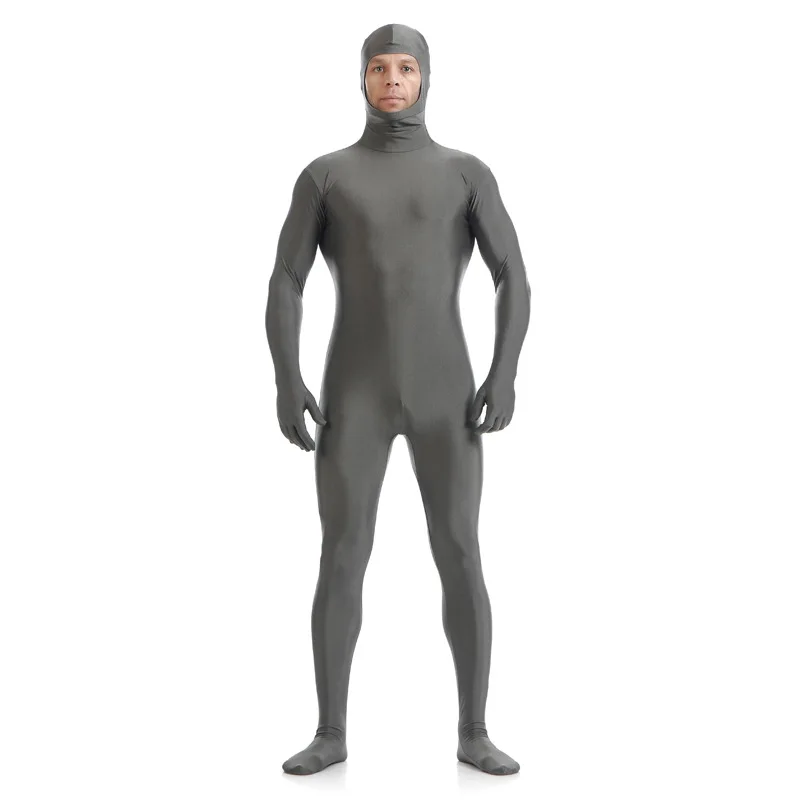 Black Second Skin Lycra Full Body Suit Funny Fancy Dress Costume