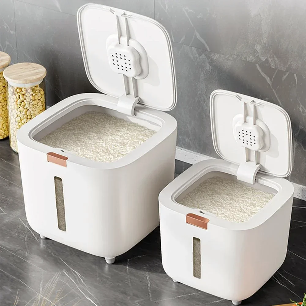 뚜껑이 달린 보관 주방 용기, 곤충 방지 습기 방지 쌀 상자, 곡물 밀폐 항아리 주방 용기, 5 kg, 10kg