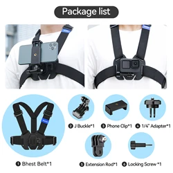 TELESIN Adjustable Chest Strap Mount - With phone clip