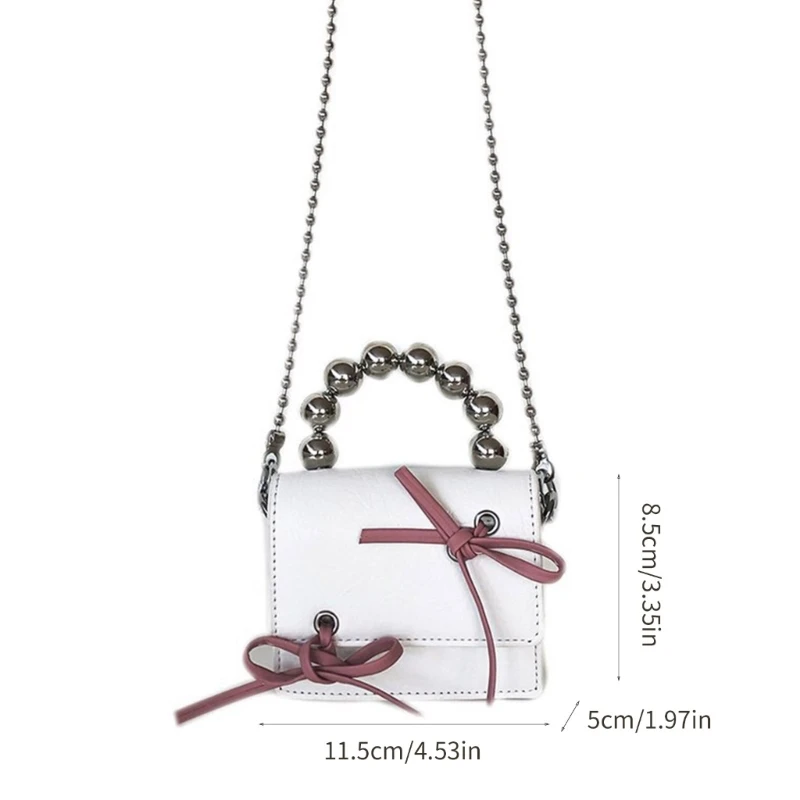 Mini Chain Bag with Bow Decoration Shoulder Crossbody Bags Handbag for Women
