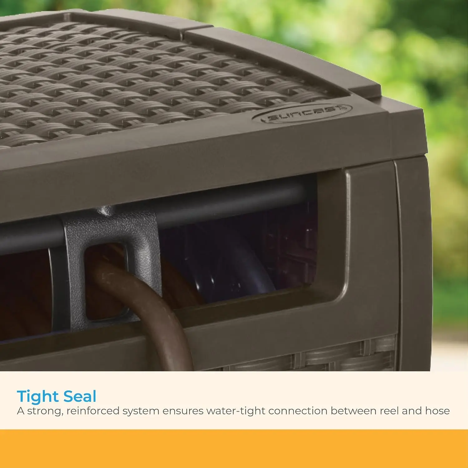 175 ft. Wicker Style Resin Hose Hideaway with Hose Guide, Java, Mocha Brown