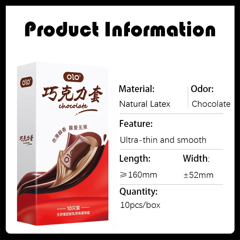 10-50pcs Ultra Thin Condoms with Chocolate Flavor,52MM Smooth Latex Penis Condoms for Male,Sex Dick Cock Sleeve Adult Products