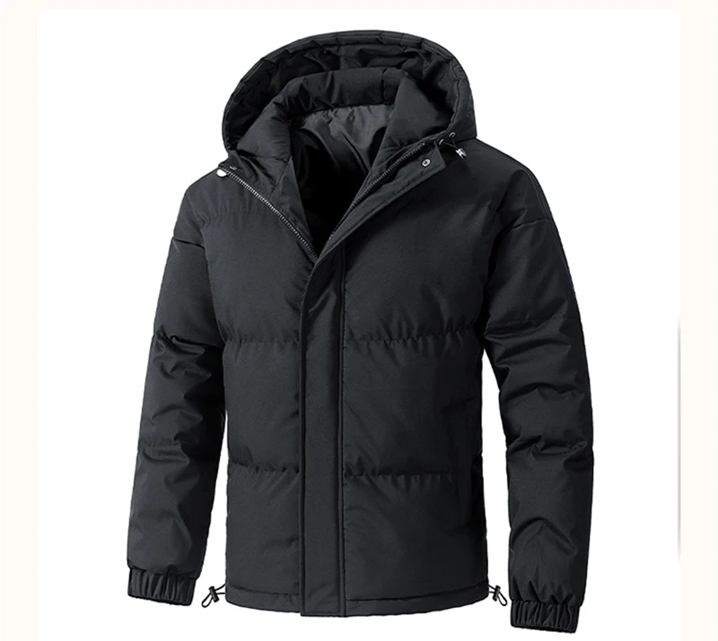 8XL Winter Men's Parkas Solid Premium Hooded Puffer Plus Size Loose Fit Coat Warm Padded Cotton Outerwear Thick Jacket