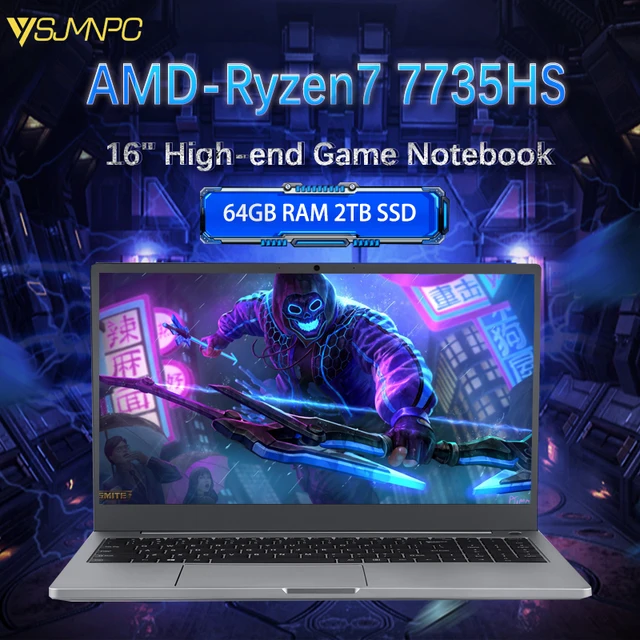 YSJMNPC новые 16-дюймовые Игровые ноутбуки AMD Ryzen9 6900HX R7 7735HS 2,5 K IPS 165 Гц 2 * DDR5 4800 МГц PCIE4.0 Win10/11Pro 2 * Type-C 1