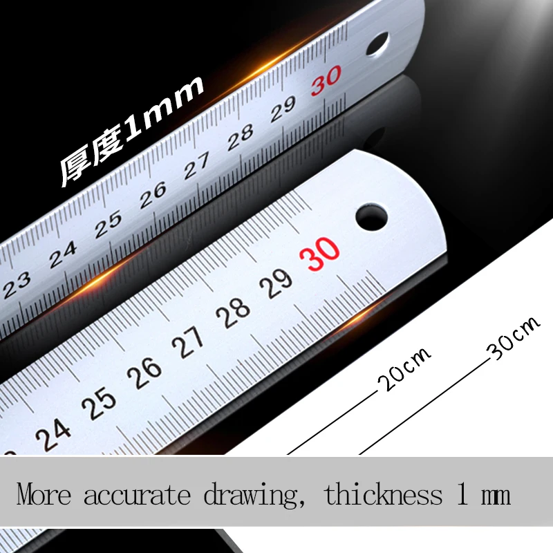 Precision Aluminum Alloy Ruler - Versatile Multi-Standard Measuring Tool