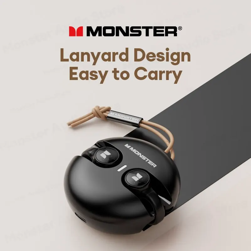 Monster XKT21 무선 블루투스 이어폰 이어 클립 이어버드, 음악 게임 저지연 헤드셋, 터치 컨트롤, 마이크 헤드폰 포함
