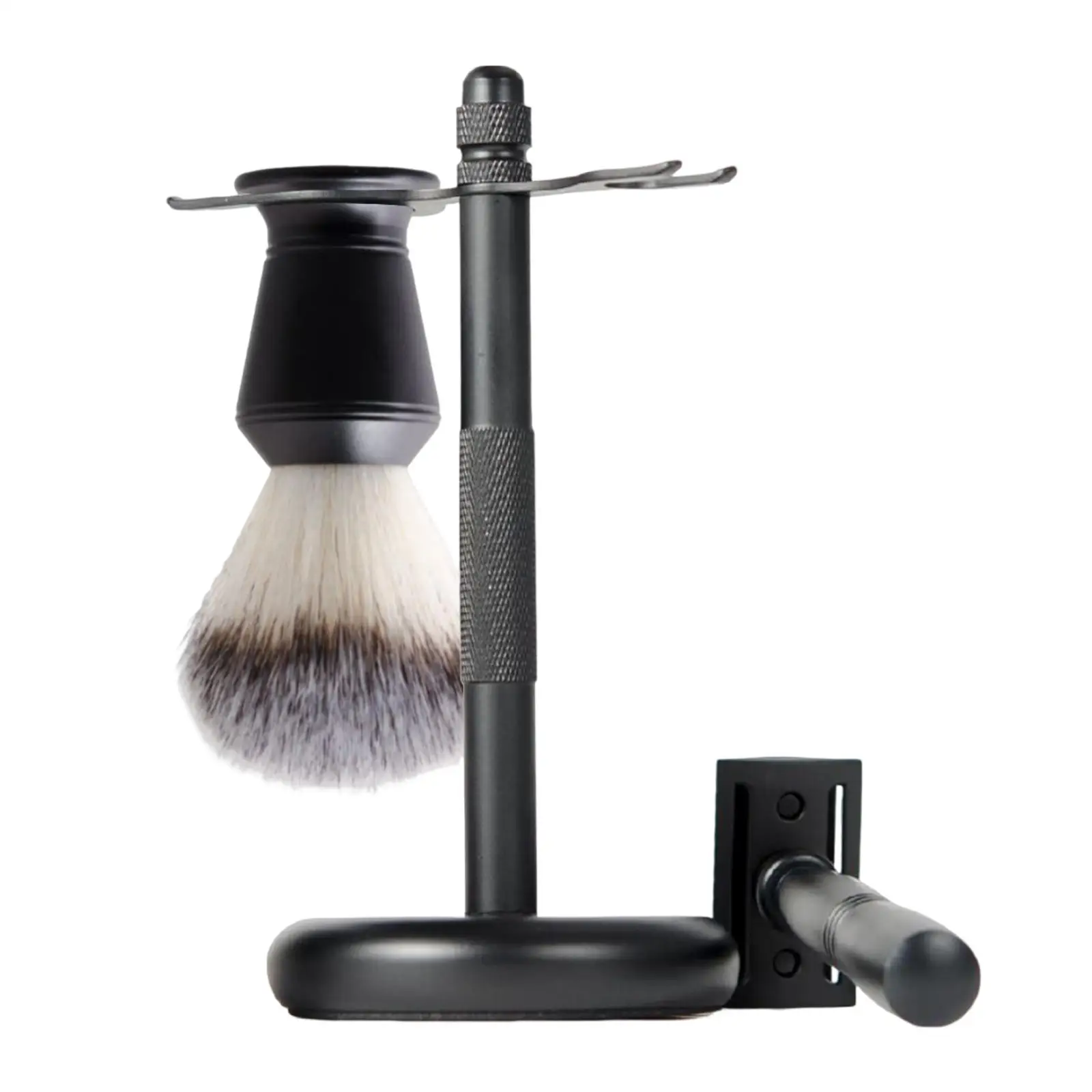 

3x Shaving Kit Black Color Shaving Stand Shaving Brush Set Includes Edge Razor, Holder, Shaving Brush Luxury Father's Day Gifts