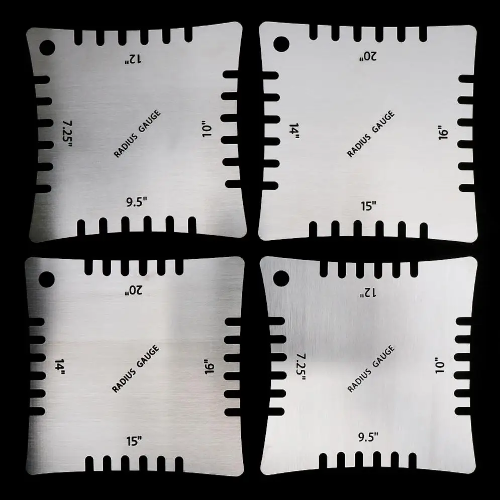 Guitar Notched Radius Gauges for Measuring Fingerboard Radius Guitar Neck Fretboard Ruler 4pcs guitar radius gauges
