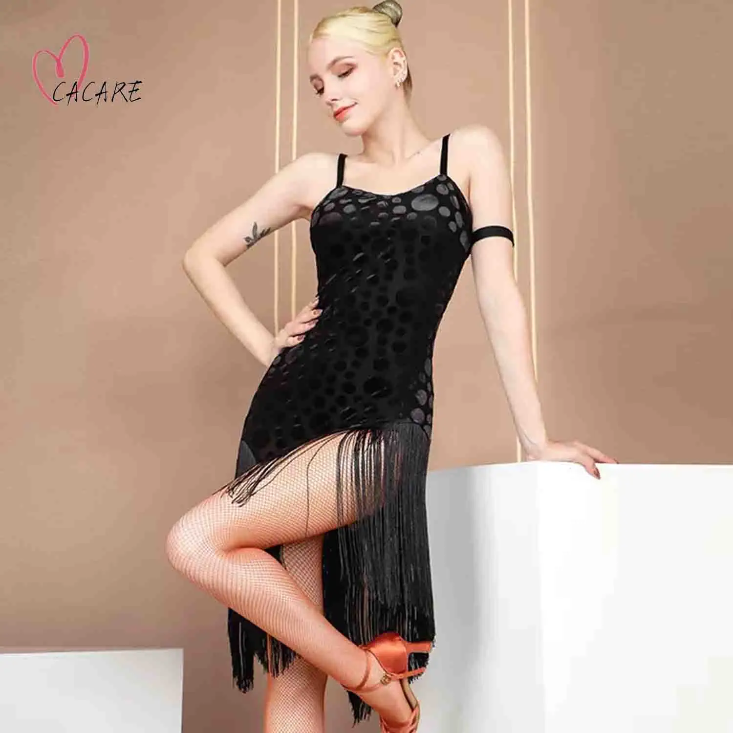 

Latin Dance Competition Dancing Dresses Latin Dance Dress Fringe Women Girls Salsa Samba Latino Dance Wear Stage Costume 1468