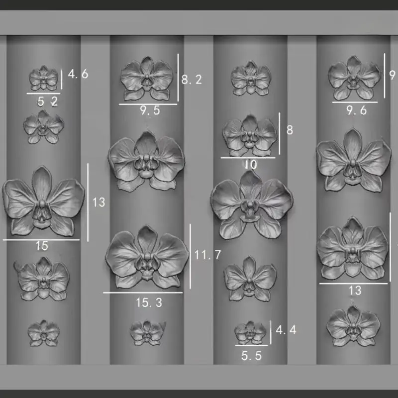 3D Phalaenopsis Blume Silikon Nagel Form DIY Süße Schmetterling Orchidee Blume Design Maniküre Vorlage Carving Nail art Form Werkzeuge – Detail 1