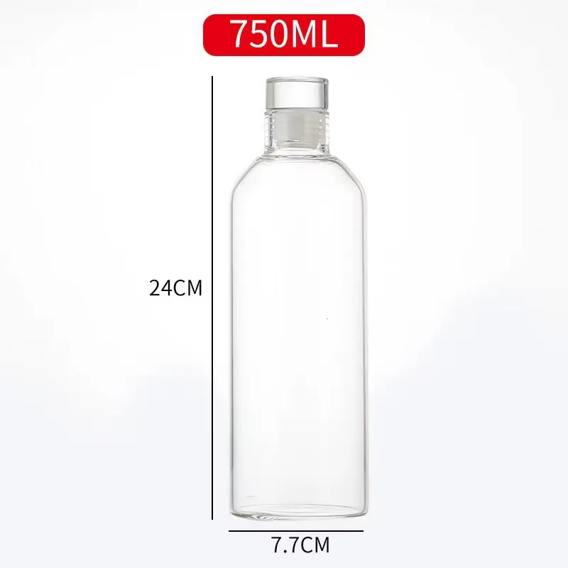 Eco-Friendly Reusable Glass Water Bottle with Leak-Proof Lid