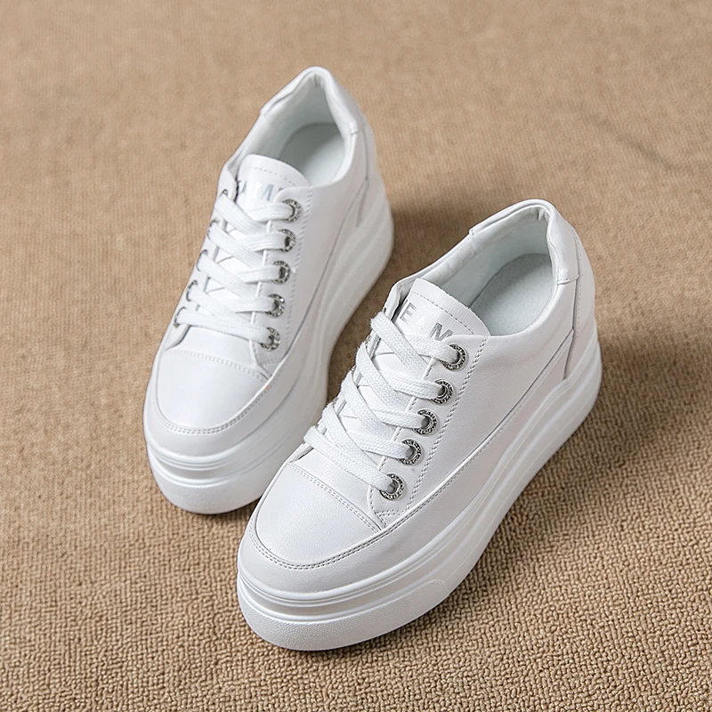 Fashion White Platform Sneakers New Autumn Women Shoes For Woman Casual Shoes Wild Platform Heels Female Leisure Women Sneakers
