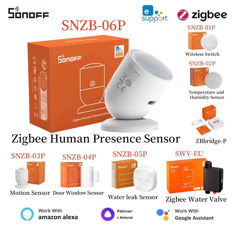 SONOFF SNZB 06P Zigbee Human Presence Sensor Sonoff Swv Sonoff Water Valve Bridge Pro SNZB-03P SNZB-04P SNZB-05P SNZB-06P