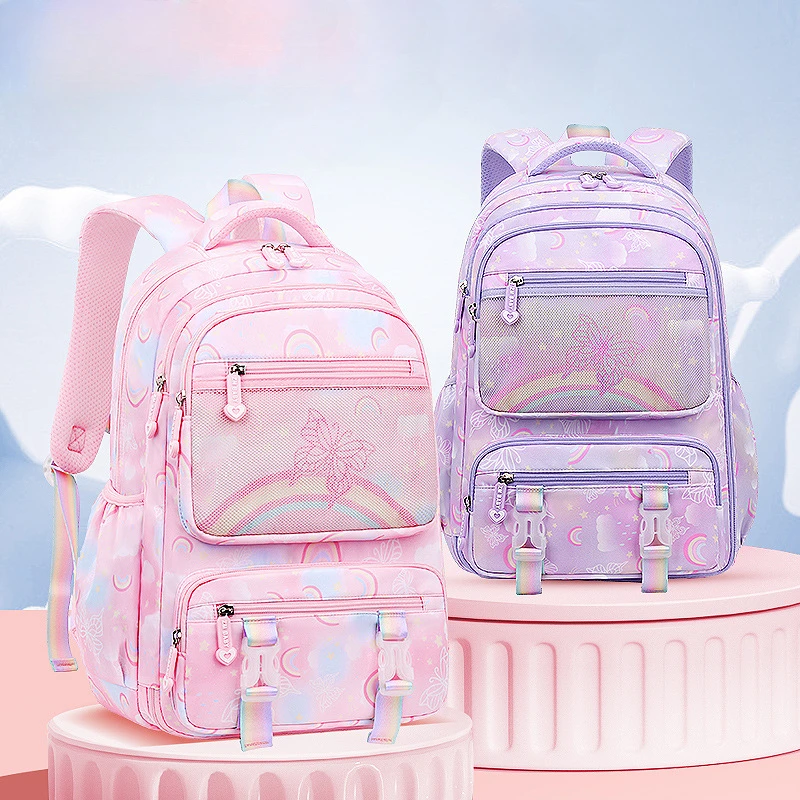 Kid Backpack for Girl Rainbow Butterfly Children Bookbag School Bag Primary School Backpack for Traveling Waterproof Mochilas 2