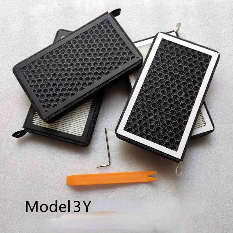 

Tesla модель 3 модель Y 2022 HEPA фильтр с активированным углем 2 шт. набор фильтров для кондиционера Сменные аксессуары