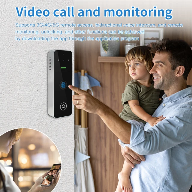 Wifi Home Video Intercom 1080P Video Doorbell Camera Biometric Fingerprint Access Control System Apartment Tuya Smart Life IP65 3