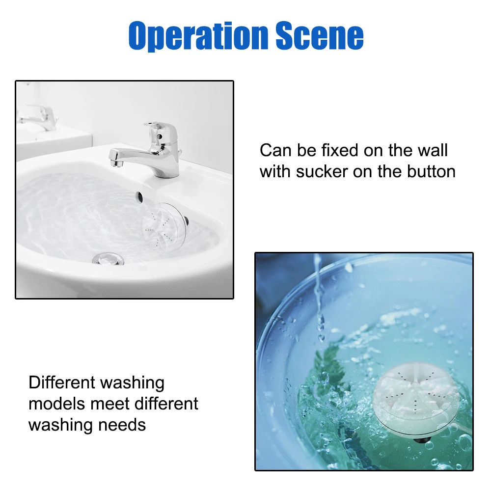 Multifunctional Cleaning Washing Machine Mini Ultrasonic Washer with USB Cable Removes Dirt Washer Clothing