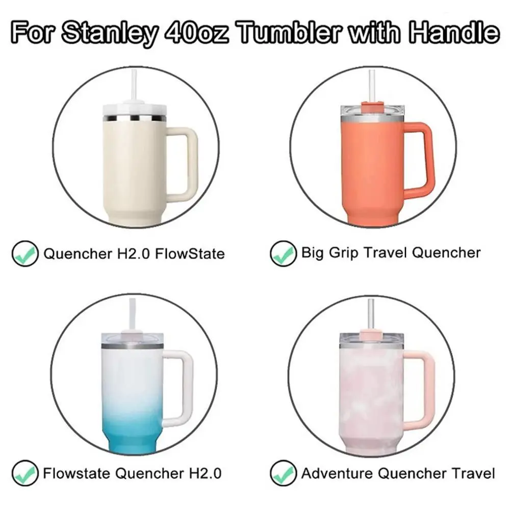 1Pcs 40Oz Sealing Bottle Cover Splash Spill Proof Plain Plastic Replacement Lids for Stanley Quencher H2.0 40oz Tumber Cup