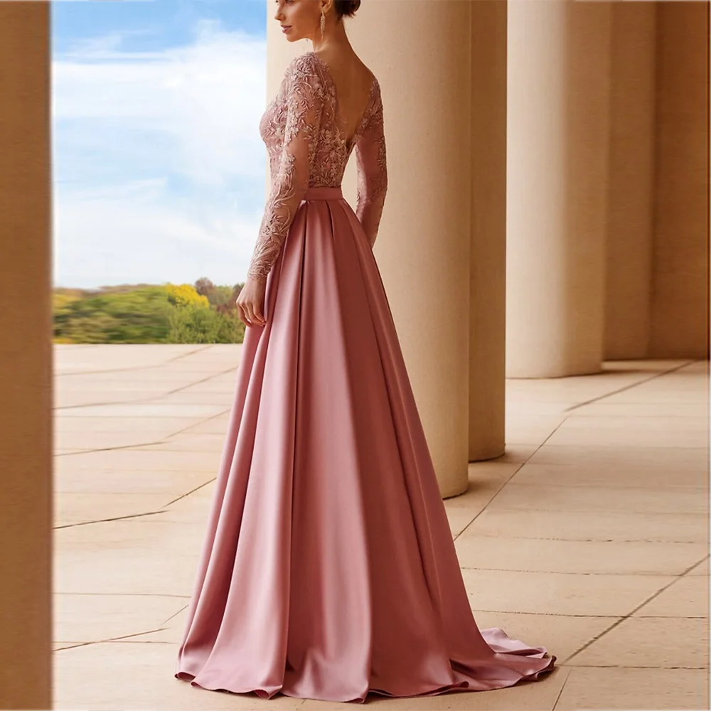 Kvat Édesanya bel Lá Menyasszony dresses 2023 a-line o-neck esküvői Vendég gowns applique ruching ruhát Nők számára esküvői Estély