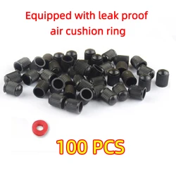 Universal Heavy Duty Tire Valve Caps - Airtight Seal Dust Covers with Rubber Ring, Dome Shape (100pcs)