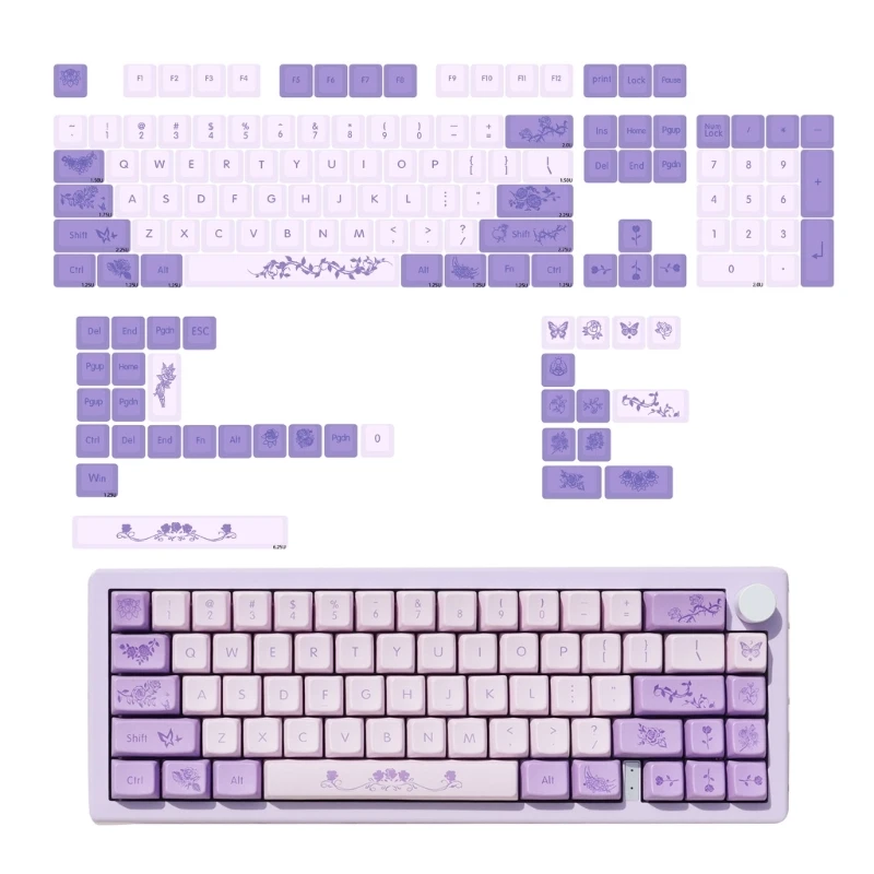 

Keycaps Set Rose Flower Keycaps for 136 Keys MDA and Oil-Resist Dropship