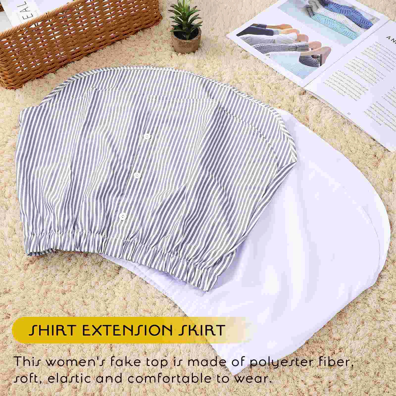 2 Pcs Shirt Extenders for Layering Plus Size Hem Women Fake Skirt Hemline Shirts