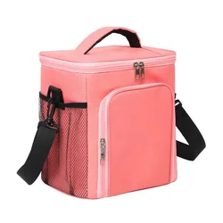 Enhanced Insulated Waterproof Thermal Lunch Bag with Large Capacity (Pink)