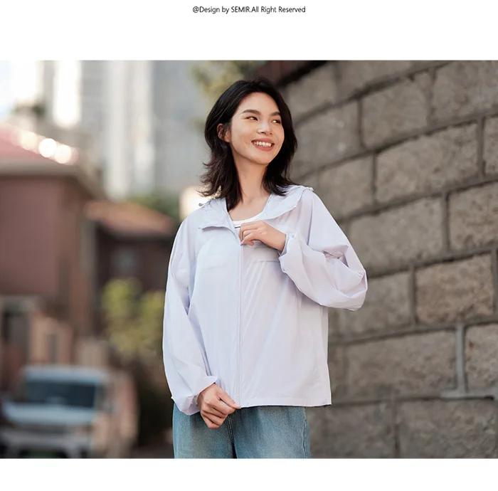 Jacket Women Splicing Mesh Hooded Jacket Loose Summer New Texture Cooling Sunscreen Clothes Hundred