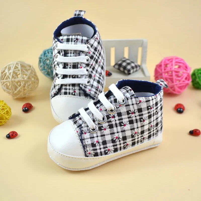 Baby Boys Girls First Walkers Soft Sole Anti-slip Canvas Sports Sneakers