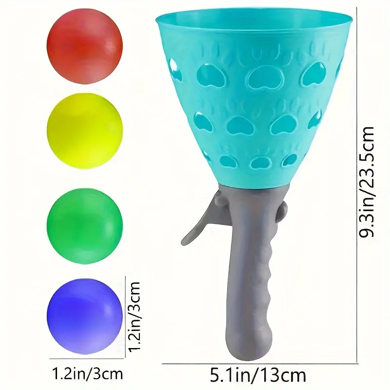 Shooting and Catching Parent-child Interactive Ball Toy 2 Person Shooting and Catching Ball with 2 Capture Launchers and 2 Balls