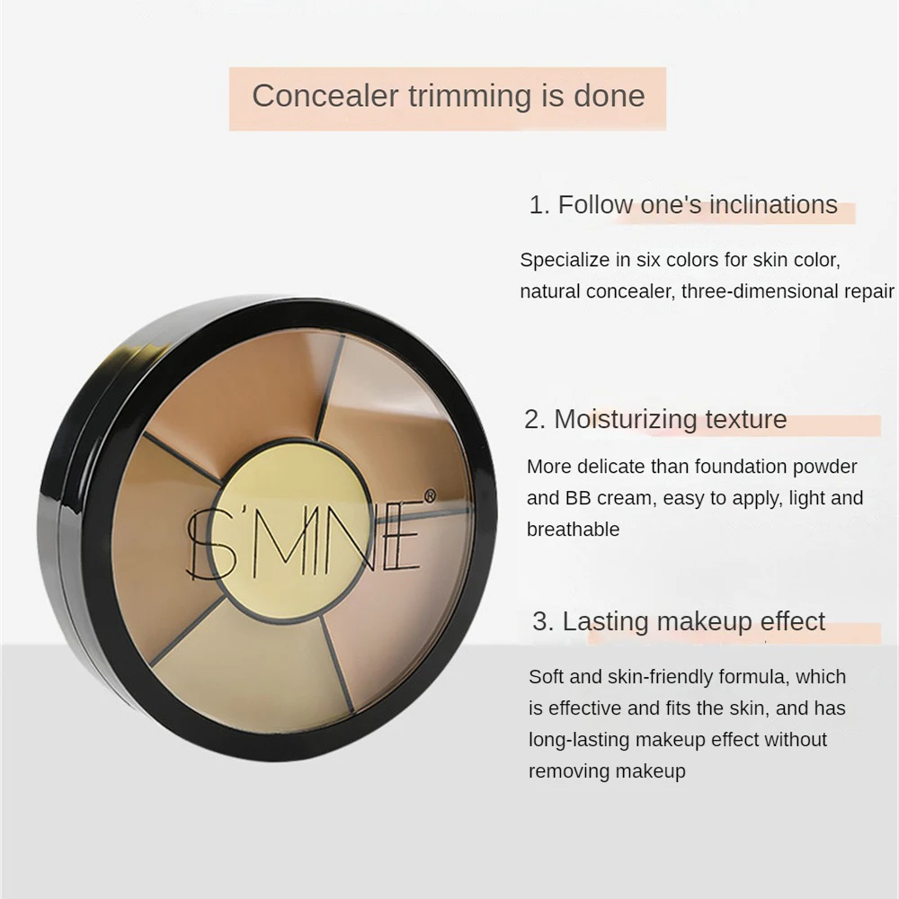 3/6-color Concealer Palette With/No Mini Puff/Brush Soft Moisturizer Concealer Modify Enhance Contours Lasting Makeup Waterproof