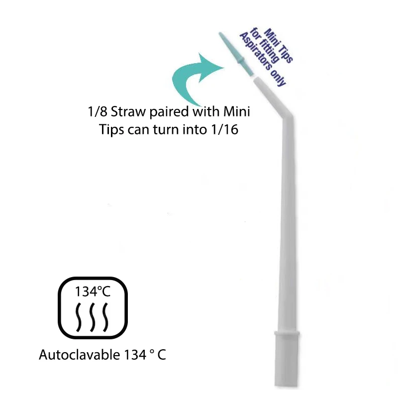 Dental Einweg-Speichelsaugrohr Chirurgische Aspiratoren Tipps Weiß 1/8 Mini-Spitzen 1/16 Autoklavierbar 134 ° C Dental Starkes Stroh – Detail 7
