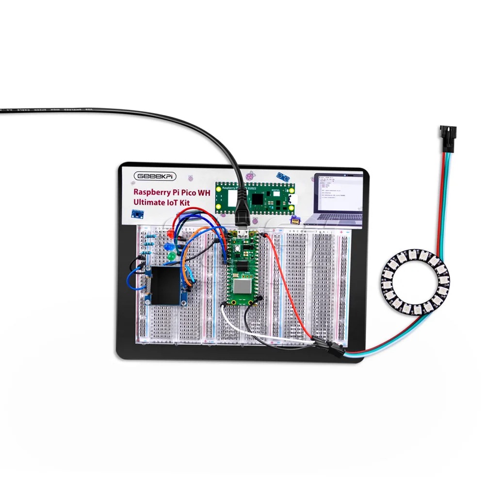 Raspberry pi Pico w wh Iot Starter Kit com Pico Ups Módulo Tela Oled Novo Novo 52pi - Imagem 4