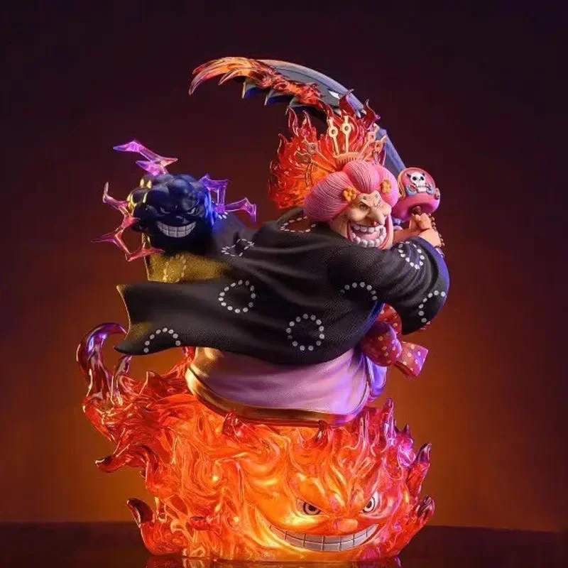 

26cm One Piece Figure Big Mom Figure Charlotte Linlin Figures With Light Anime Pvc Gk Statue Figurine Model Collection Toys Gift