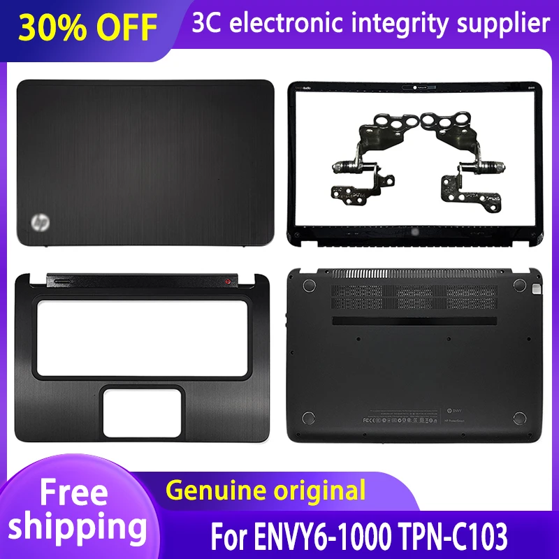 

New Laptop Cover For HP ENVY6-1000 TPN-C103 LCD Back Cover Top Shell Front Bezel Palmrest Bottom Case Hinges Black