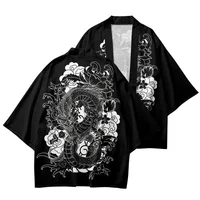 Plus Size XXS-6XL animal Print Loose Japanese Streetwear Cardigan Women Men Harajuku Haori Kimono Cosplay Top Shirts Yukata - Image 2