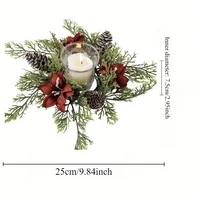 Gorgeous Holiday Candle Holder with Stunning Floral Wreath Perfect for Christmas Decorations and Table Centerpieces 2