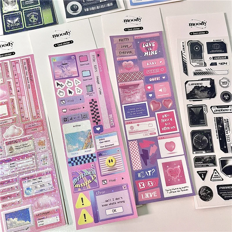 

Ins Pop-up Notification Cute Stickers Star Chasing Scrapbooking DIY Material Mobile Phone Cover Decorative Sticker Waterproof