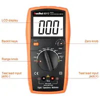 RuoShui6013 Digital Capacitance Meter High Precision Handheld Capacitor Tester Auto Tool 200pF-20000uF Inductance LCR Multimeter 2