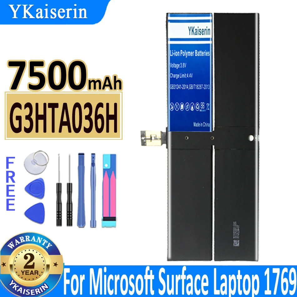 

7500mAh YKaiserin Battery G3HTA036H for Microsoft Surface Laptop 1769 Bateria High Quality 0 Cycles Battery Warranty