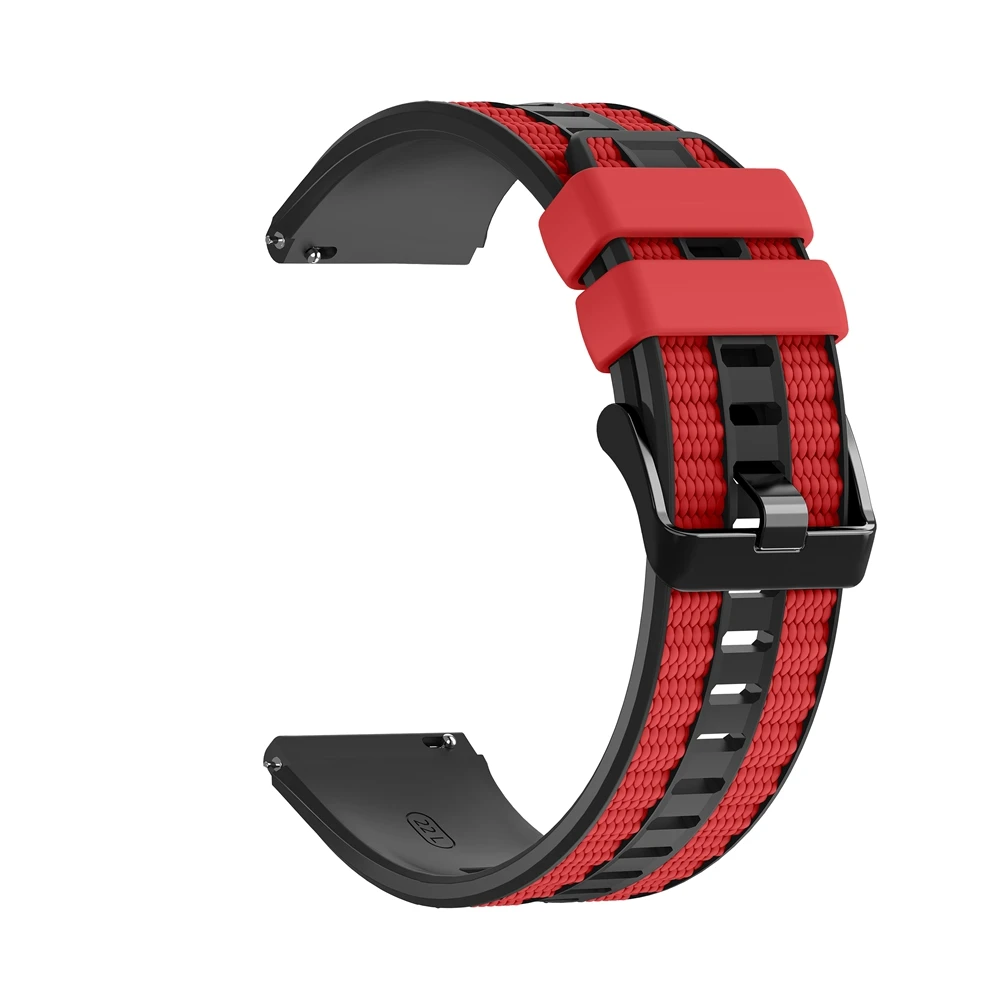 Colorful 22mm Silicone + Nylon Watch Strap - Vibrant Replacement Watchband Bracelet