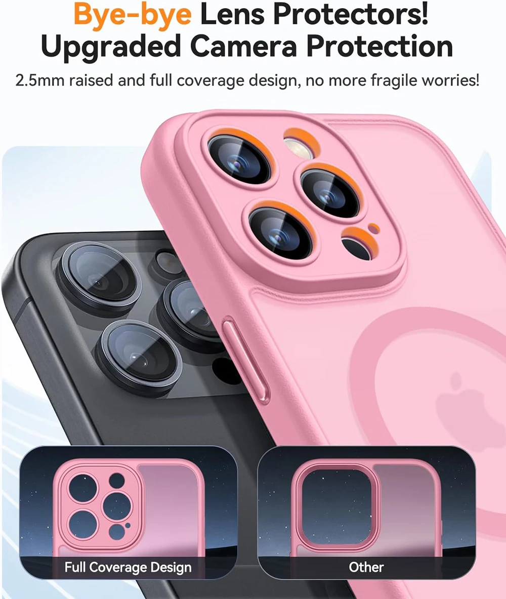 Luxury Transparent Candy Color Matte Hybrid Hard Case with Soft Magnetic Feature