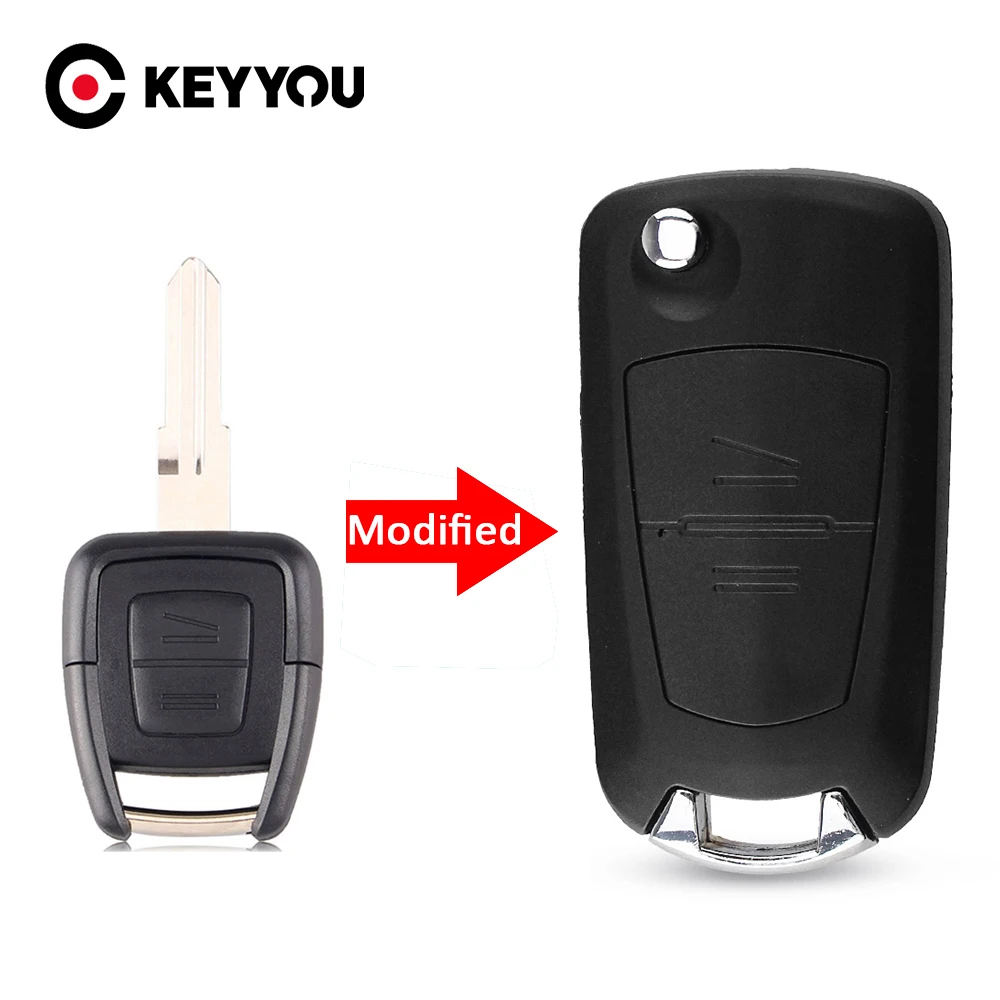 

KEYYOU Replacement Modified 3 Button Flip Folding Remote Key Shell Case Fob For Opel Corsa Astra Kadett Monza Montana HU46 Blade