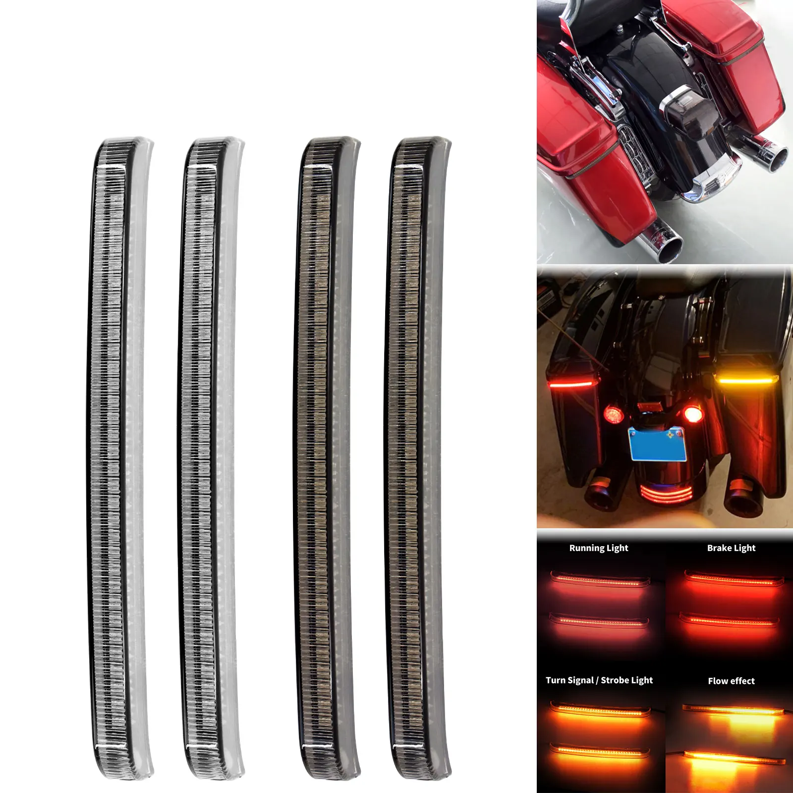 MotorcycleLEDRearSaddlebagBrakeRunningLampTurnSignalFlowing