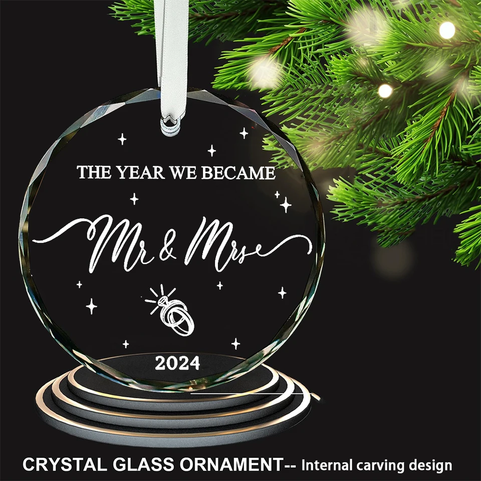 Notre Premier Noël Marié - Cadeau Pour Couples - Ornement Acrylique Pe